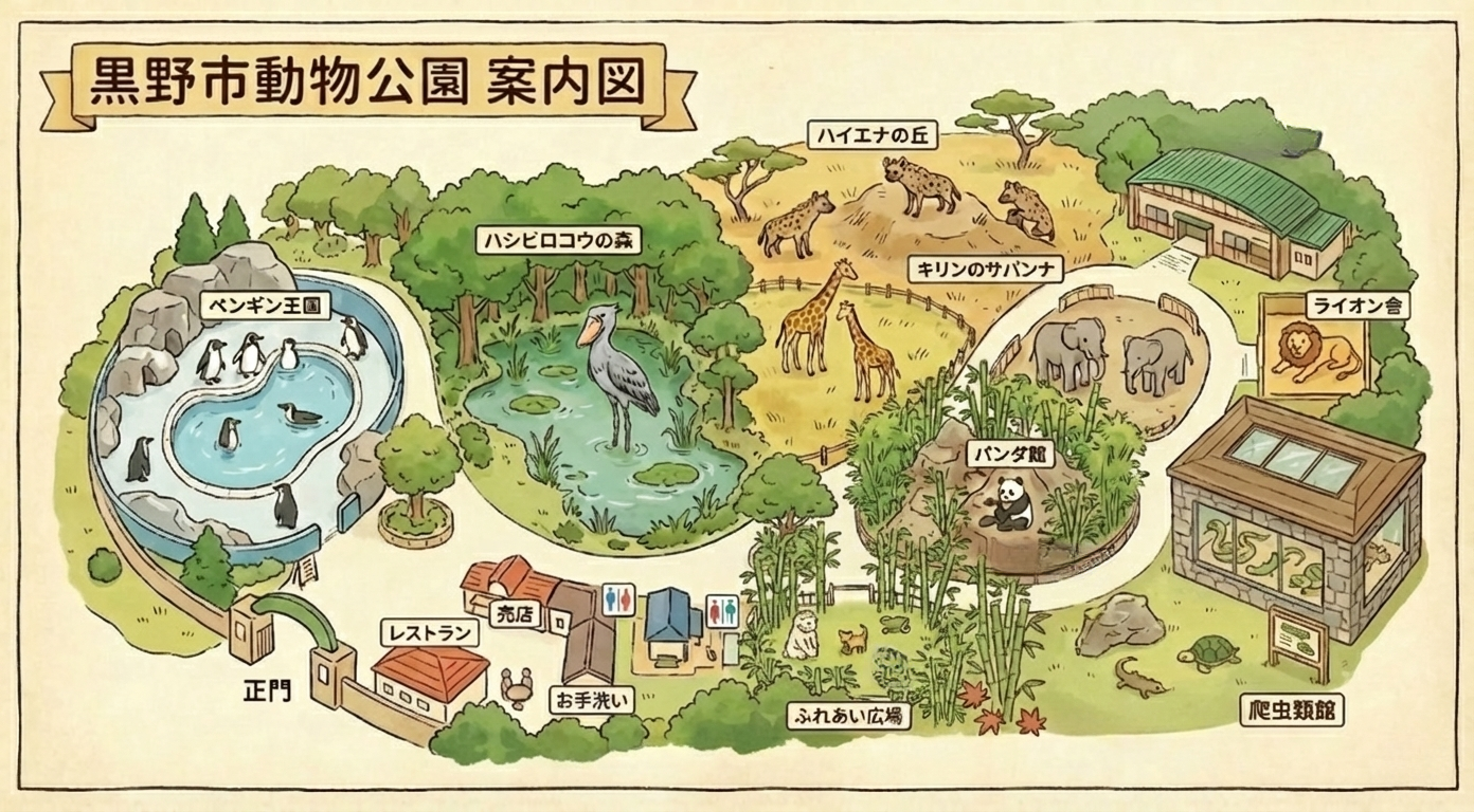 黒野市動物公園 園内マップ